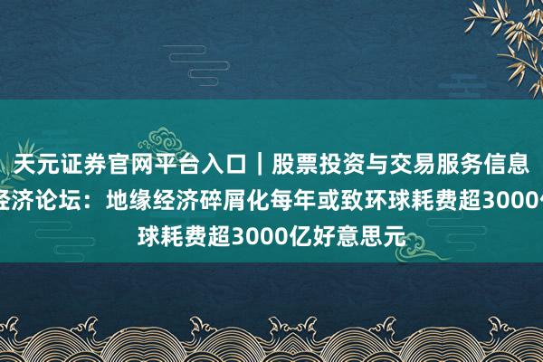 天元证券官网平台入口｜股票投资与交易服务信息整理 天下经济论坛：地缘经济碎屑化每年或致环球耗费超3000亿好意思元