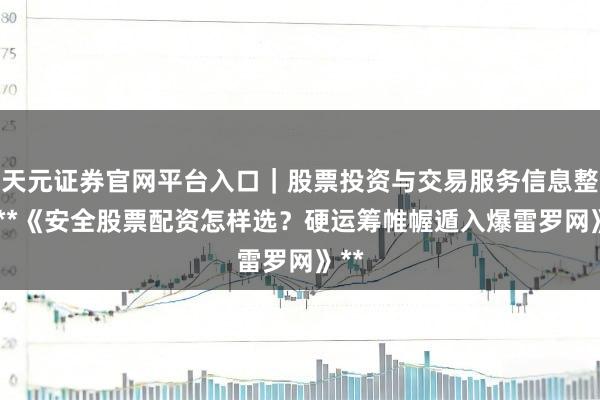 天元证券官网平台入口|股票投资与交易服务信息整理 **《安全股票配资怎样选?硬运筹帷幄遁入爆雷罗网》**